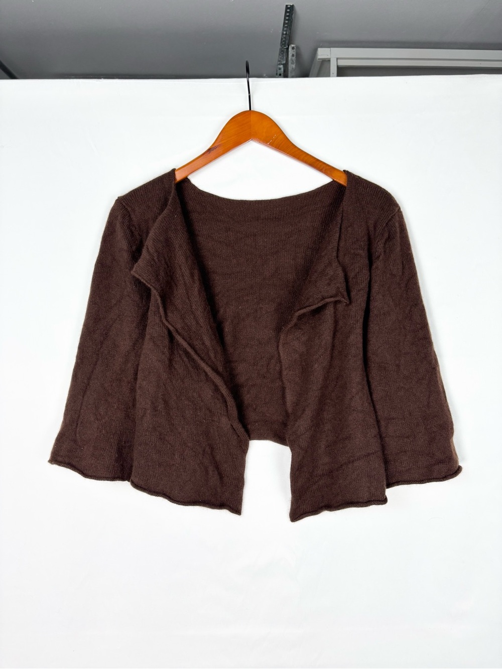 Souchi Cashmere Open Front Cardigan Brown Size M Women USA